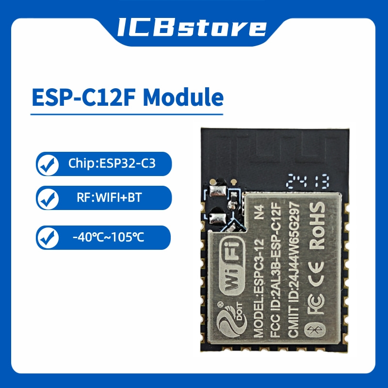 Esp32 Wifi Bluetooth - Módulo da Série ESP32-C3 ESP-C12F, Módulo
