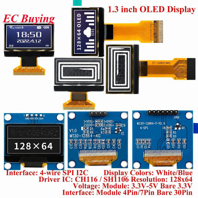 I2C Lcd Display - Módulo OLED de 1,3 polegadas, Tela