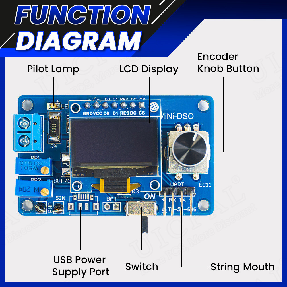 Kit Eletrônico DIY de Mini Osc - Oscilloscope Dso Mini avaliação e preço
