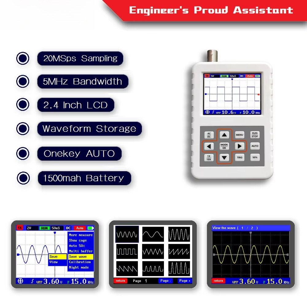 Osciloscópio Digital Portátil  - Oscilloscope Dso Mini avaliação e preço